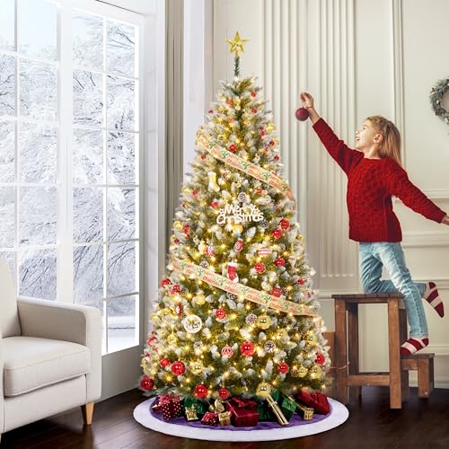 6FT Pre Lit Artificial Christmas Tree with White Lights