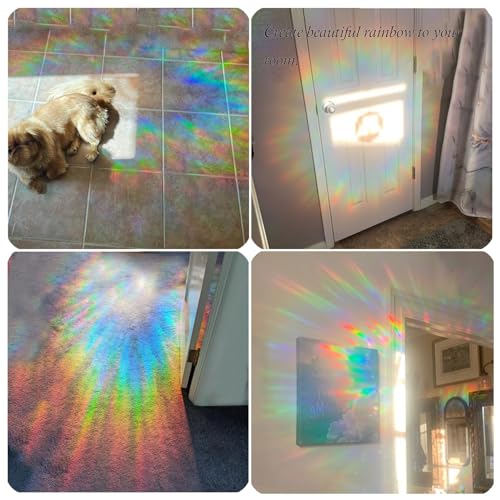 56 Pcs Butterfly Rainbow Prism Window Stickers for Birds (4 Count)