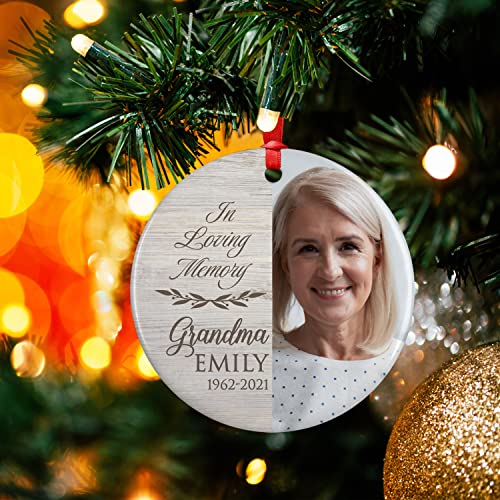 Autumn Tree Memorial Christmas Ornament Personalized with Photo