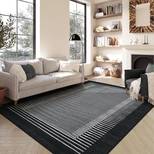Washable Striped 5x7 Washable Area Rug (35 Sq Ft)