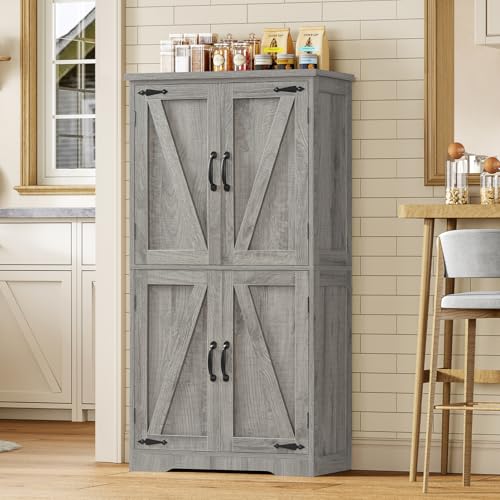 Farmhouse Storage Cabinet with 2 Adjustable Shelves
