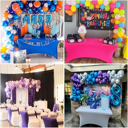 2Pack Waterproof Spandex Table Cover for 4FT Table Universal Fitted Stretch Tablecloth for Party (2 Count)
