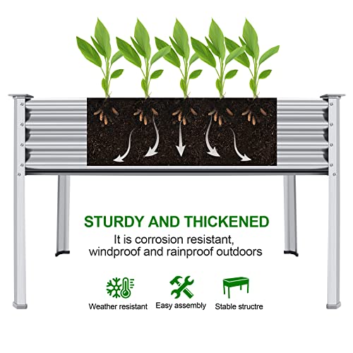Galvanized Raised Garden Bed with Legs
