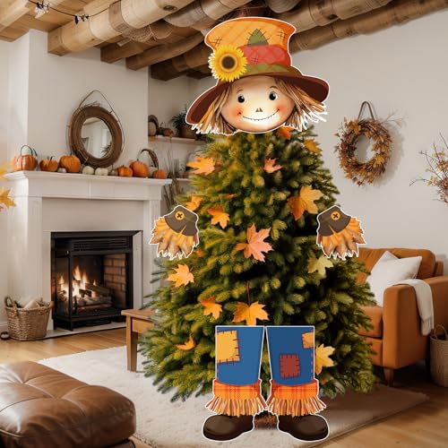Fall Scarecrow Christmas Tree Topper Autumn Decoration