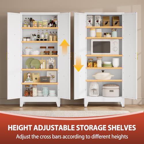 75" H Tall Kitchen Storage Cabinet with Doors