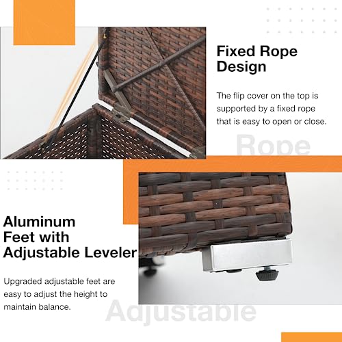 2 Piece Outdoor Patio Ottoman with Storage
