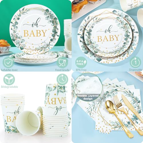 350 Pcs Sage Green Baby Shower Decorations