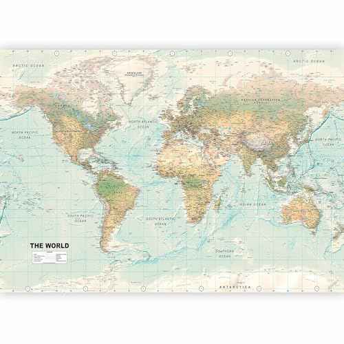 Wall Mural World Map 177x124 in (152.63 Sq Ft)