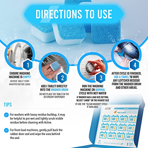 Washing Machine Cleaner Descaler 24 Pack (24 Count)