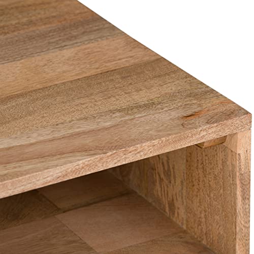 Hunter 22" Wide Solid Wood Square End Table in Natural
