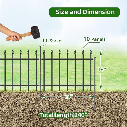 Decorative Metal Garden Fence 18" x 20'