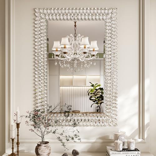 28"x40" Jeweled Luxury Rectangle Decorative Wall Mirror