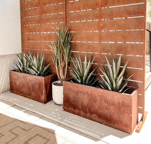 Corten Steel Rectangular Outdoor Planter Box