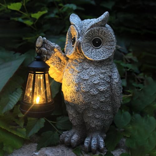 Solar Owl Garden Statue with LED Lantern