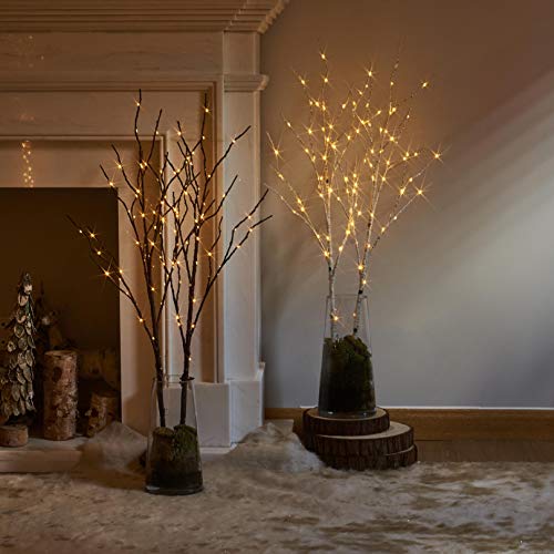 Lighted Brown Willow Branches 32IN 100 LED with Timer Battery Operated