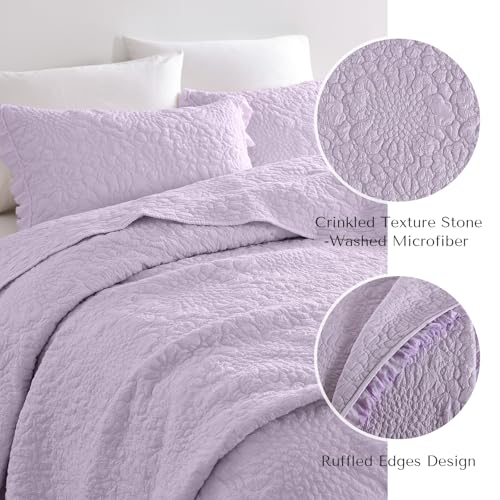 Lavender Ruffled Quilt King Size