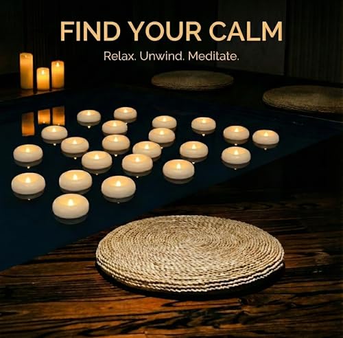 24 Pack Waterproof Flameless Floating Candles (24 Count)