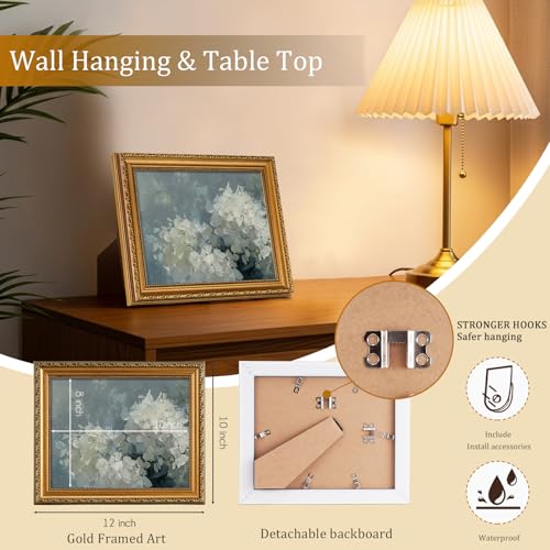 Vintage Gold Framed Wall Art for Home Decor