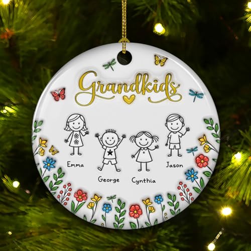 Grandkids Personalized Ceramic Ornament