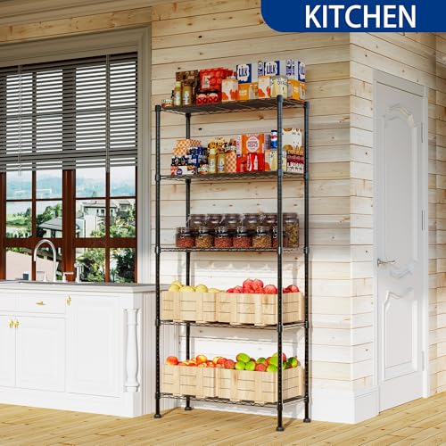 5 Wire Shelving Metal Storage Rack Adjustable Shelves