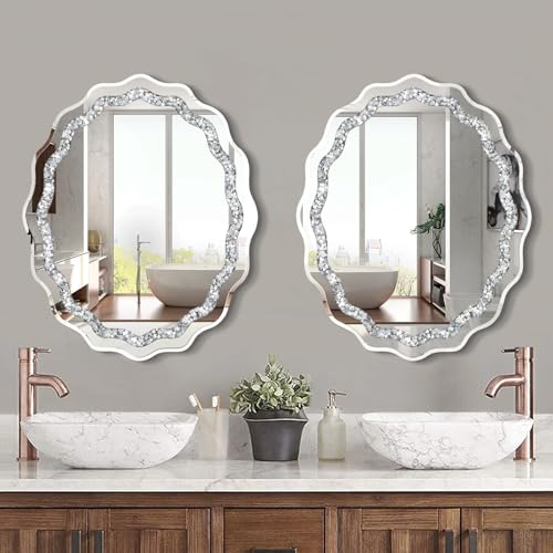 24x30 Inch Frameless Oval Wall Mirror for Bathroom Sink