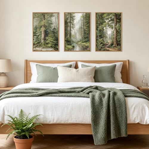 Misty Forest Green Canvas Wall Art