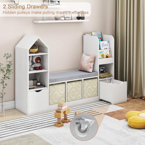 Kids Bookcase and Bookshelf with Reading Nook