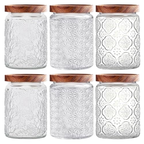 Vintage Glass Jars with Wooden Lids