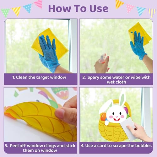 184 PCS Easter Window Clings (12 Count)
