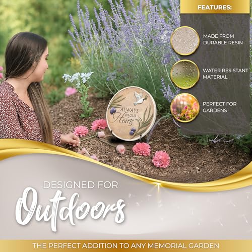 Stunning Garden Memorial Stone with Stand & Sympathy Card