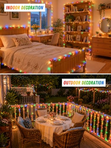 2 Pack 100 LED Fairy Lights Battery Operated with Remote