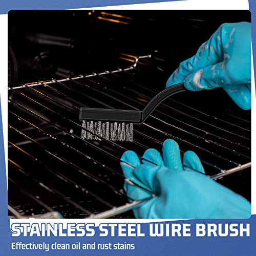 60 Pcs Mini Wire Brush Set Stainless Steel Wire Bristle Scratch Brush Small Metal Brush for Cleaning Curved Handle Masonry Welding for Cleaning Welding Slag and Rust Tool