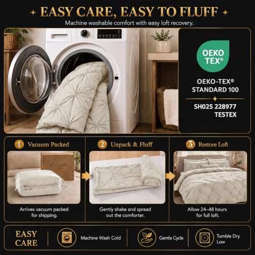 Oversized King Comforter Set Beige