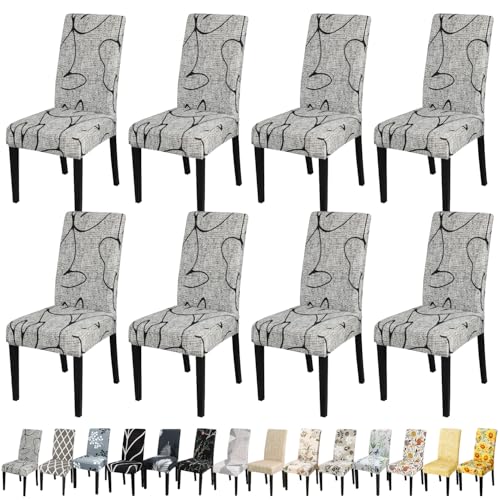 Pattern Chair Covers for Dining Room Set of 8 (8 Count)