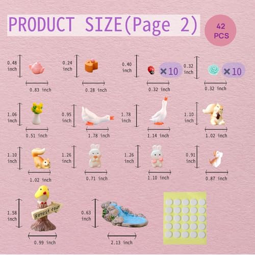Swing Set of 42 Pcs Miniature Fairy Garden Accessories Outdoor Decor Figurines (42 Count)