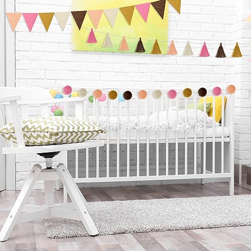 9.8 FT Rainbow Pom Pom Tassel Garland for Classroom Felt Boho Color