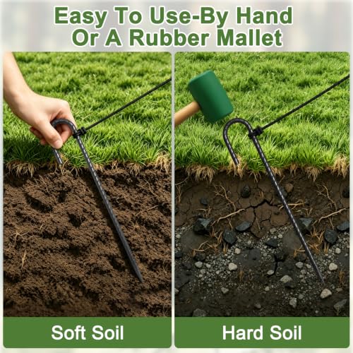 12 Inch J Hook Rebar Stakes 32 Pcs (32 Count)