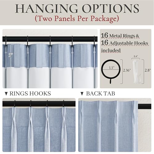 DustyBlue 102 Inches Long Blackout Curtains for Kids Bedroom 2 Panels Set (2 Count)