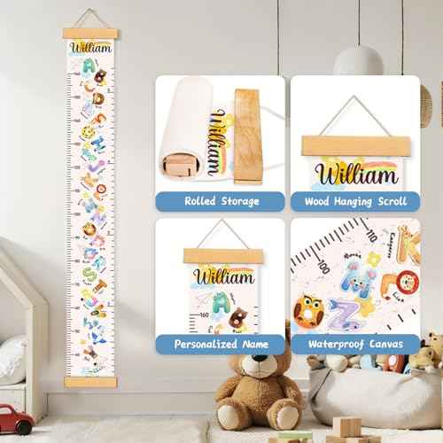 Personalized Name Canvas Growth Chart for Wall