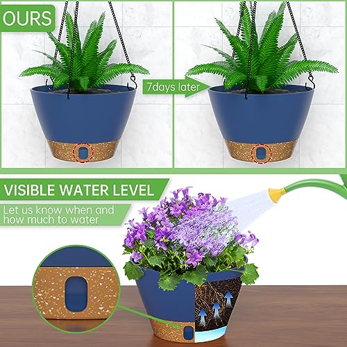 2 Pack 8 Inch Hanging Baskets for Plants Outdoor Indoor (72 Count)