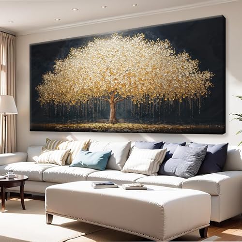 Large Wall Art Gold Tree Of Life Artwork Prints Canvas Art Wall Decor Painting Prints Gold Tree Large Abstract Wall Decor Picture For Living Room Bedroom Home Office Artwork 35"X 70"