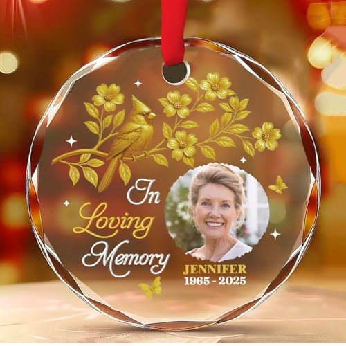 Our Loving Memory Glass Ornament for Loss of Loved Ones