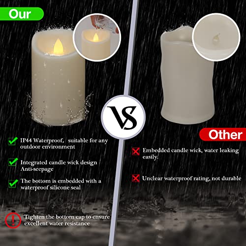 Outdoor Waterproof Flameless Candles with Remote and Timers