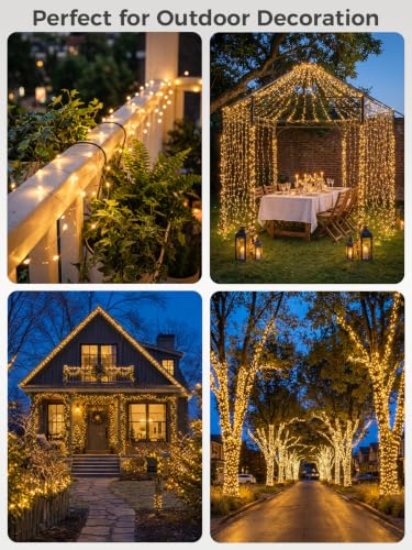 2PACK 66FT 200LEDs Fairy Lights Solar (2 Count)