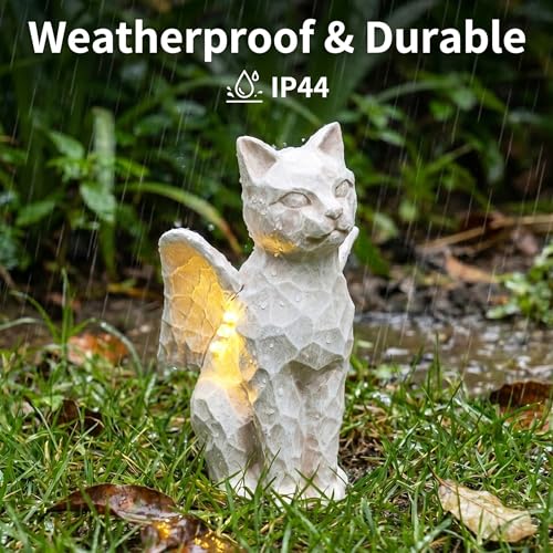 Solar Angel Cat with LED Lights