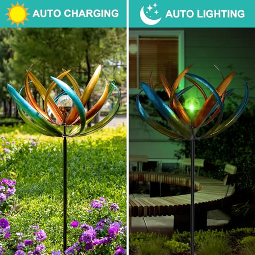 83 Inch Solar Wind Spinner Outdoor Metal