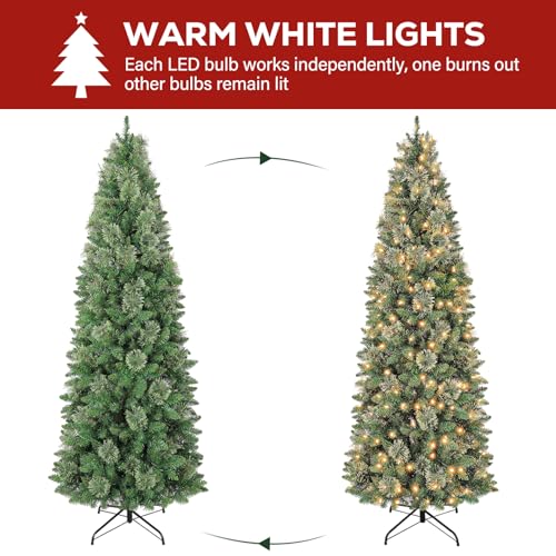 6 ft Pencil Prelit Christmas Tree with Pine Needles