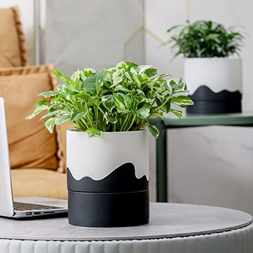 Ceramic Self Watering Plant Pot for Indoor Plants