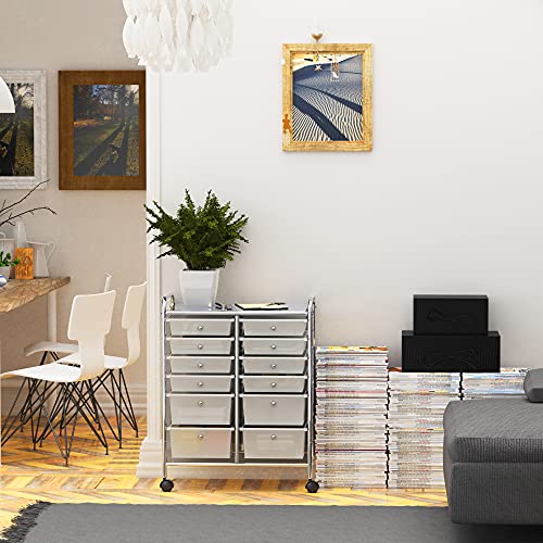 12 Drawers Rolling Utility Cart Organizer