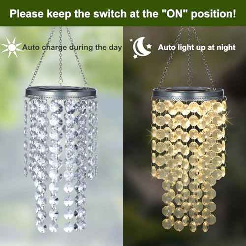 Hanging Solar Chandelier Light Outdoor Waterproof